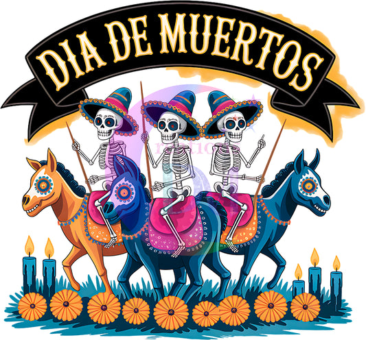 Dia de los muertos/Day of the Dead- dia de muertos 3 horses