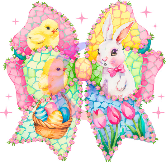 Easter - easter colorful coquette bow