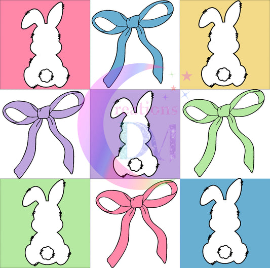 Easter - bunny and bow x9