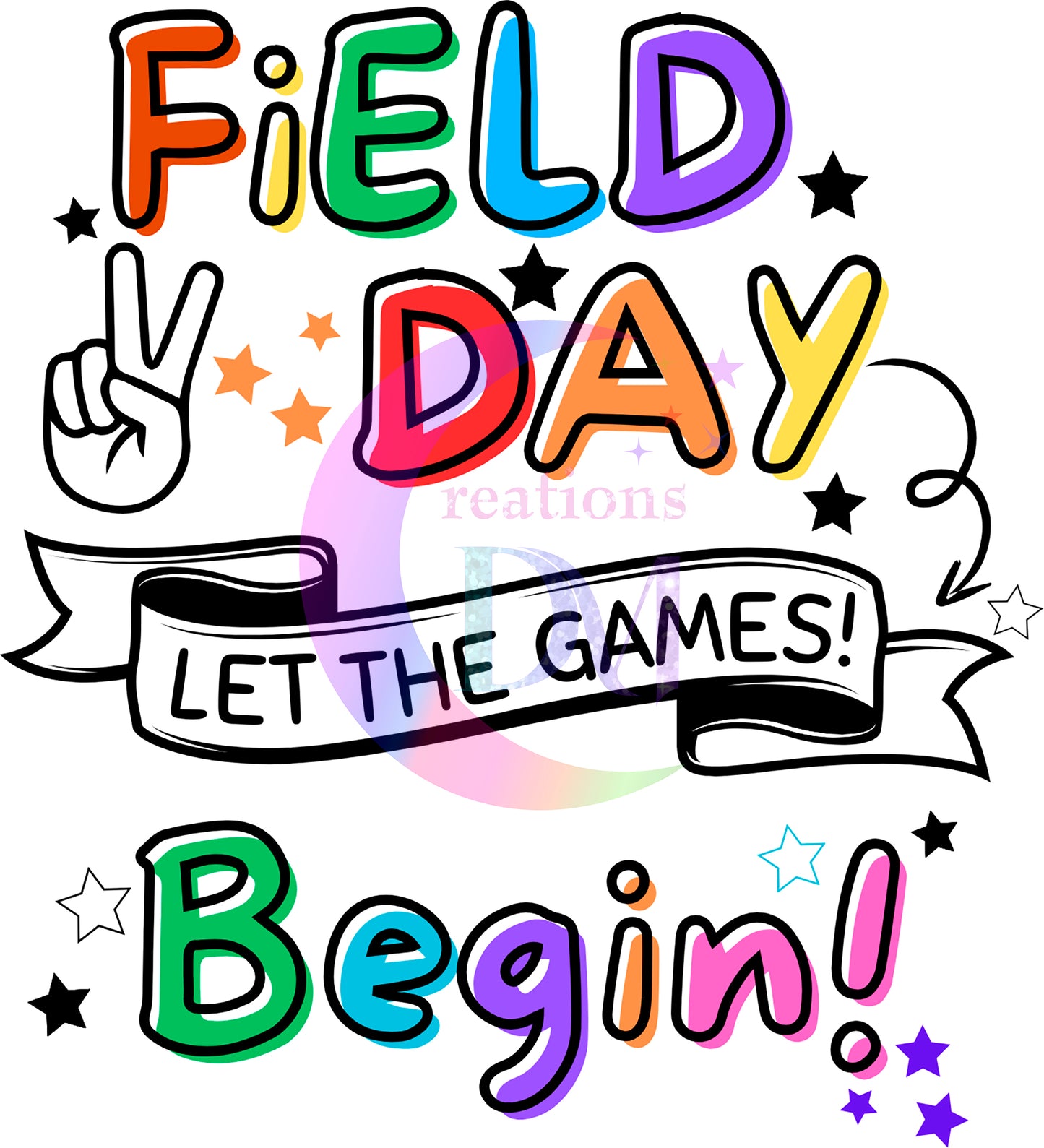 field day dtf - field day let the games begin peace sign