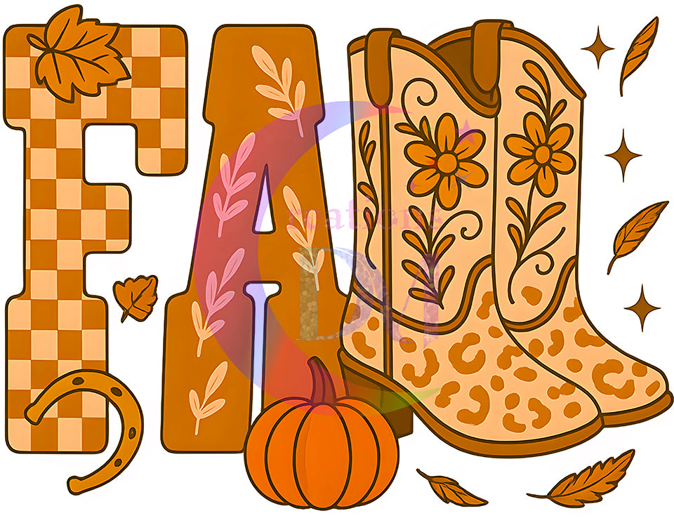 Fall DTF - fall boots and pumpkin