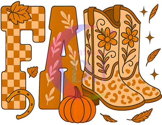 Fall DTF - fall boots and pumpkin