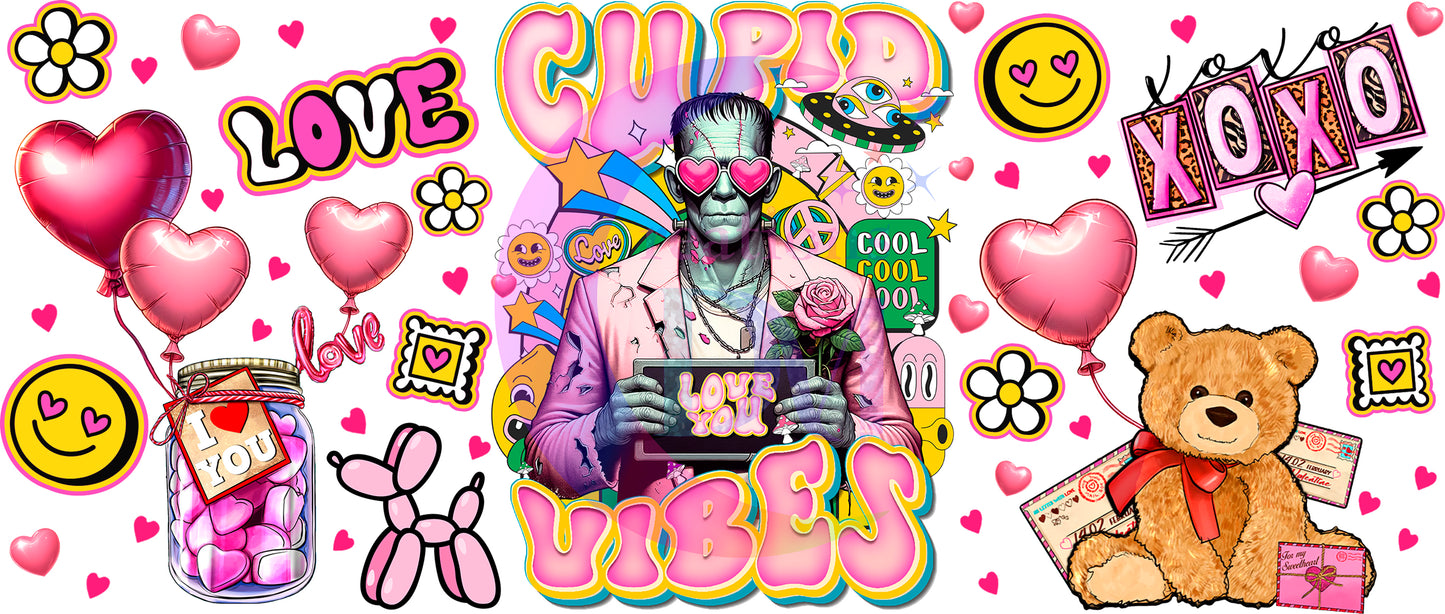 UV DTF - valentines cupid vibes frankestein