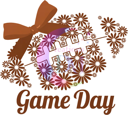 Football - game day brown floral football