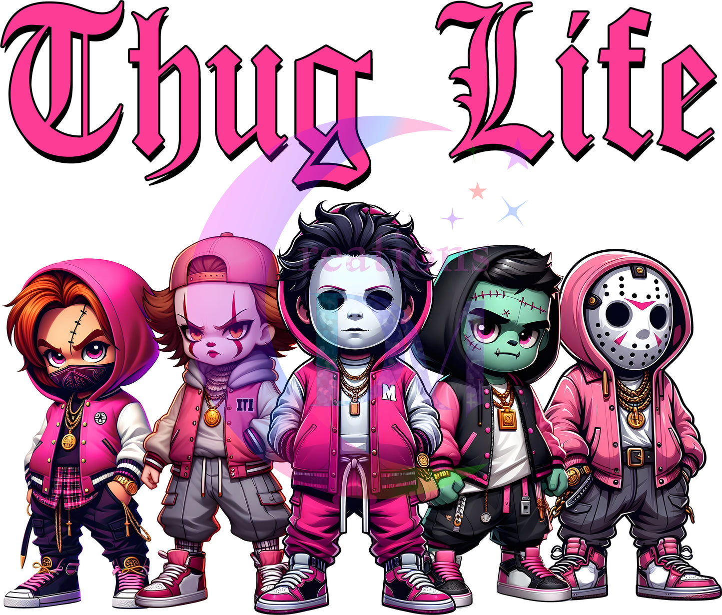 halloween DTF - thug life pink 2