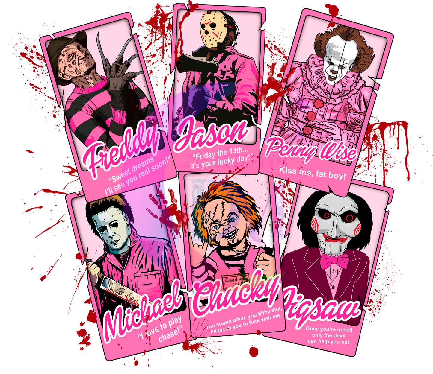 halloween DTF - friends play cards x9 , barbie theme