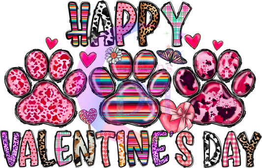 Valentines DTF -happy valentines dar dog paws