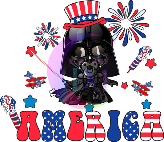 Fourth of July - Disney baby Darth Vader America letters
