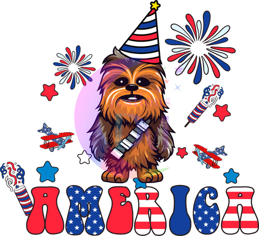 Fourth of July - Disney baby Chewbacca America letters