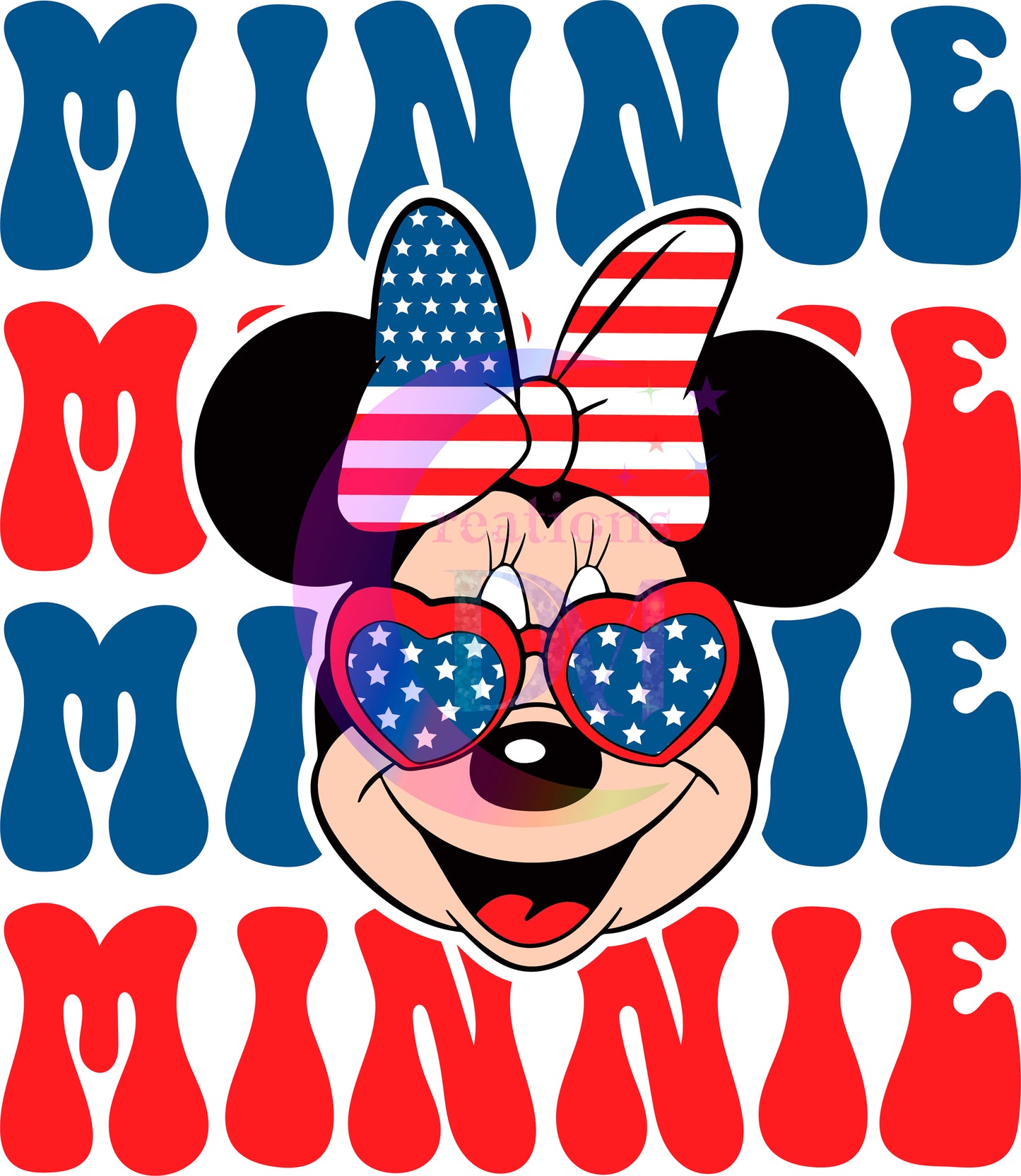 Fourth of July - Disney Minnie letters red and blue x4