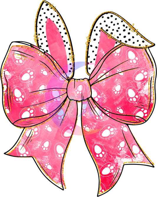 Easter - pink bow with dotted ears