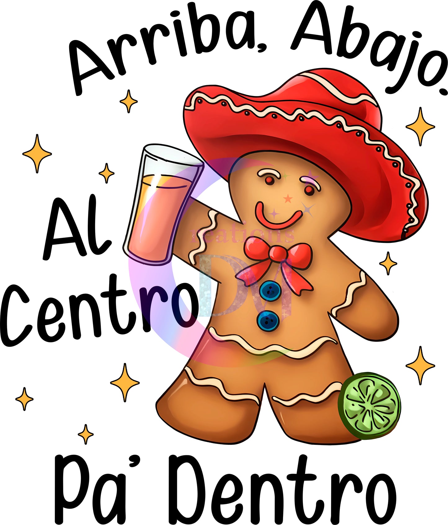 Christmas DTF - hello kitty - arriba , abajo al centro pa dentro gingerbread