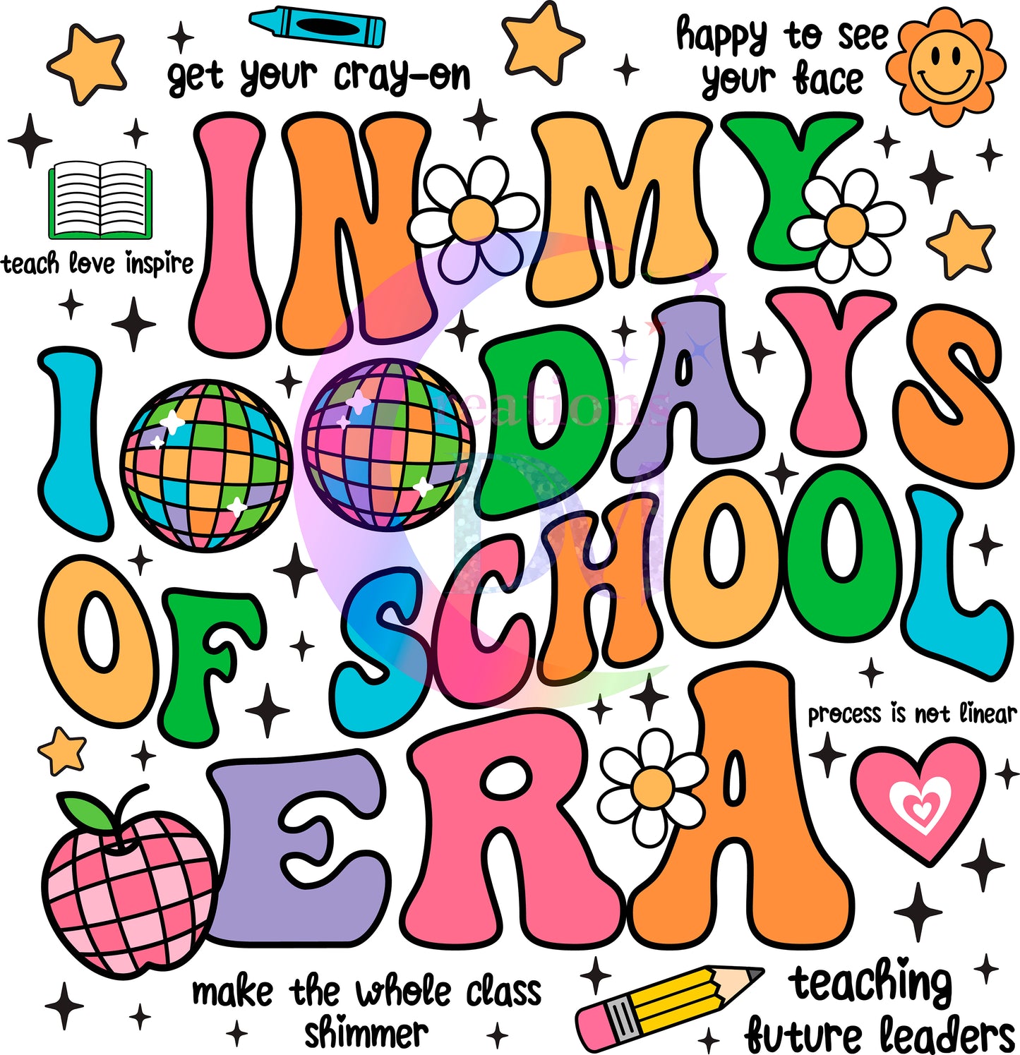 100 days of school - in my 100 days of school era black outline