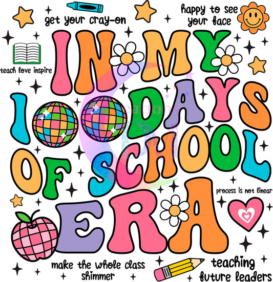 100 days of school - in my 100 days of school era black outline