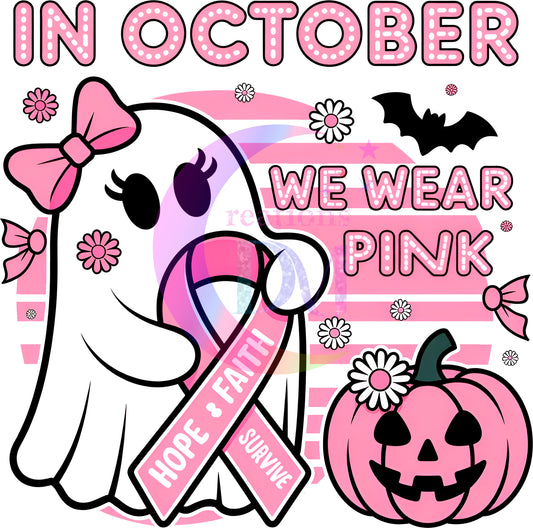 breast cancer awareness month - in october we wear pink boo & pumpkins