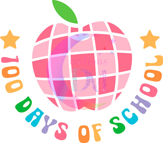 100 days of school - pink apple