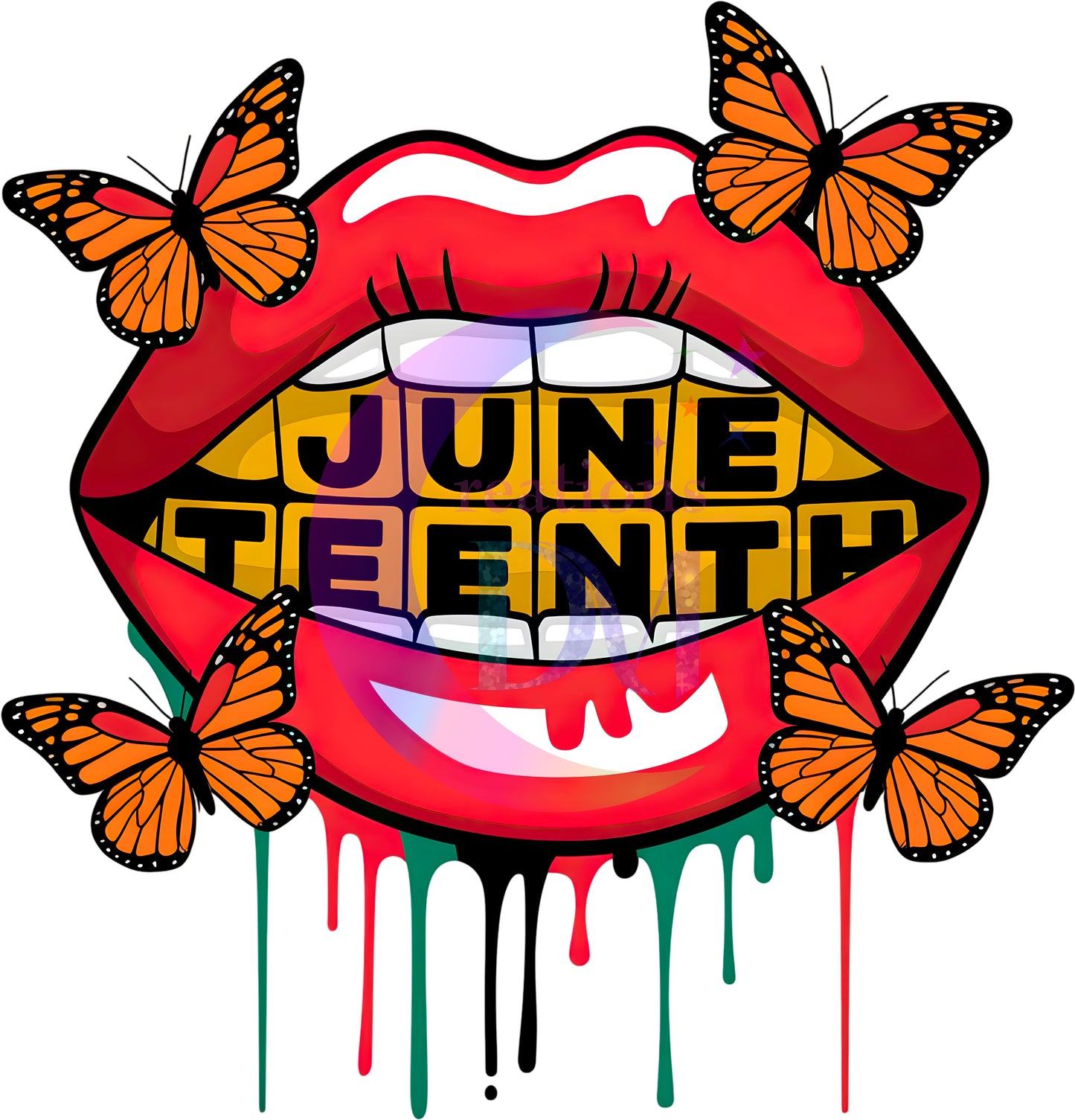 Juneteenth DTF -Juneteenth with red lips