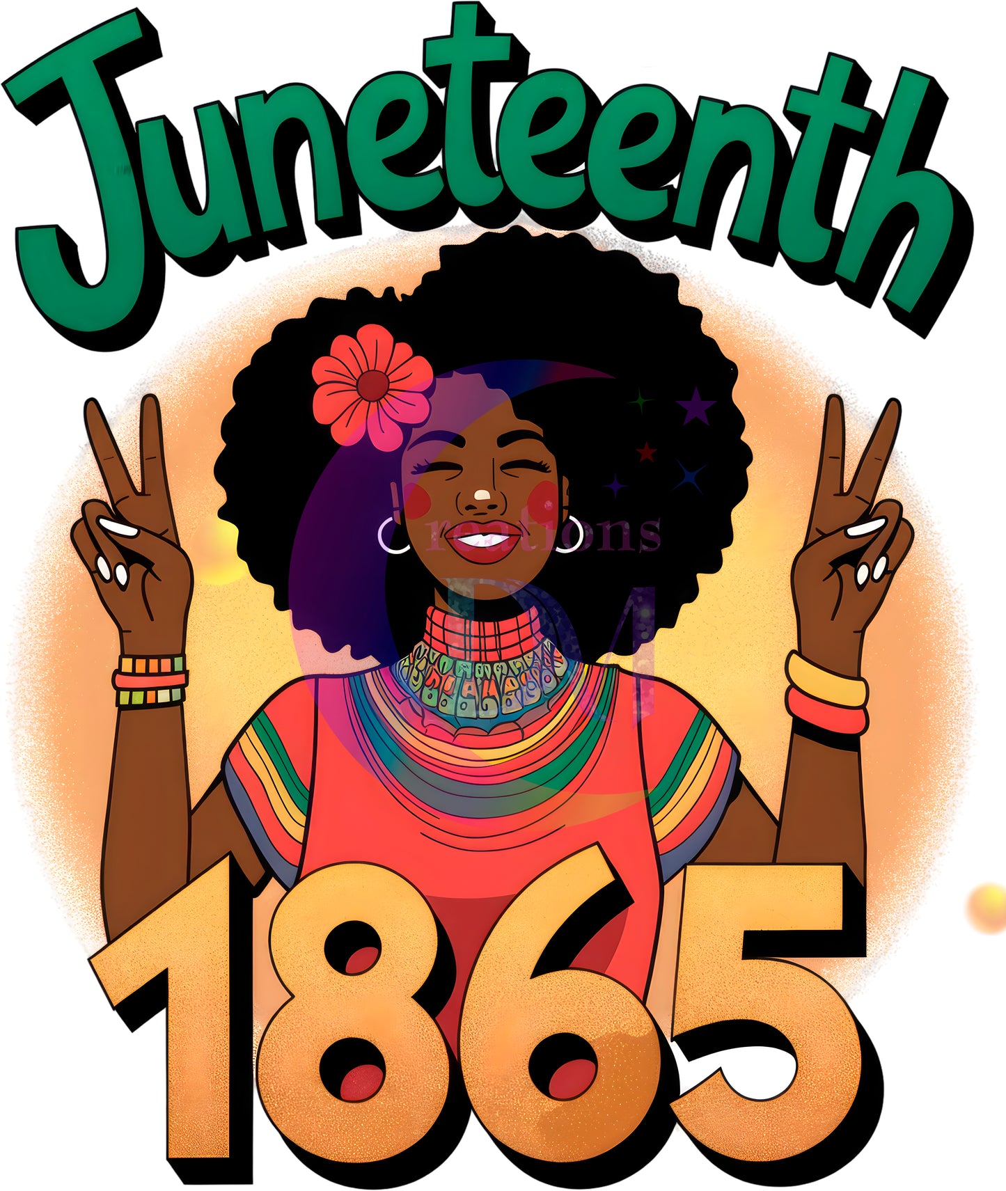 Juneteenth DTF - Juneteenth 1865 Afro lady