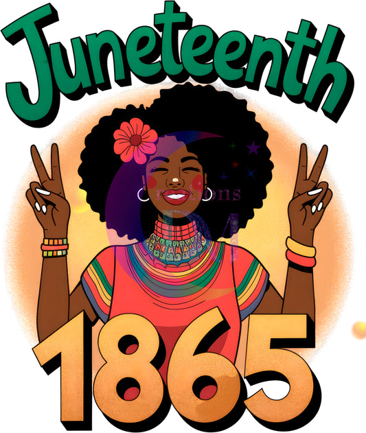 Juneteenth DTF - Juneteenth 1865 Afro lady