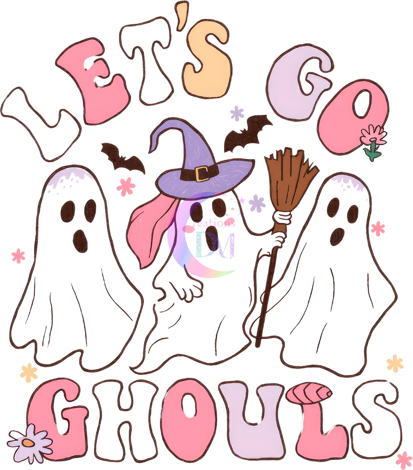 halloween DTF - Ghost -lets go ghouls