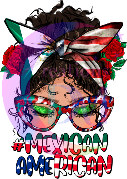 Fourth of July - Latina messy bun #mexican American