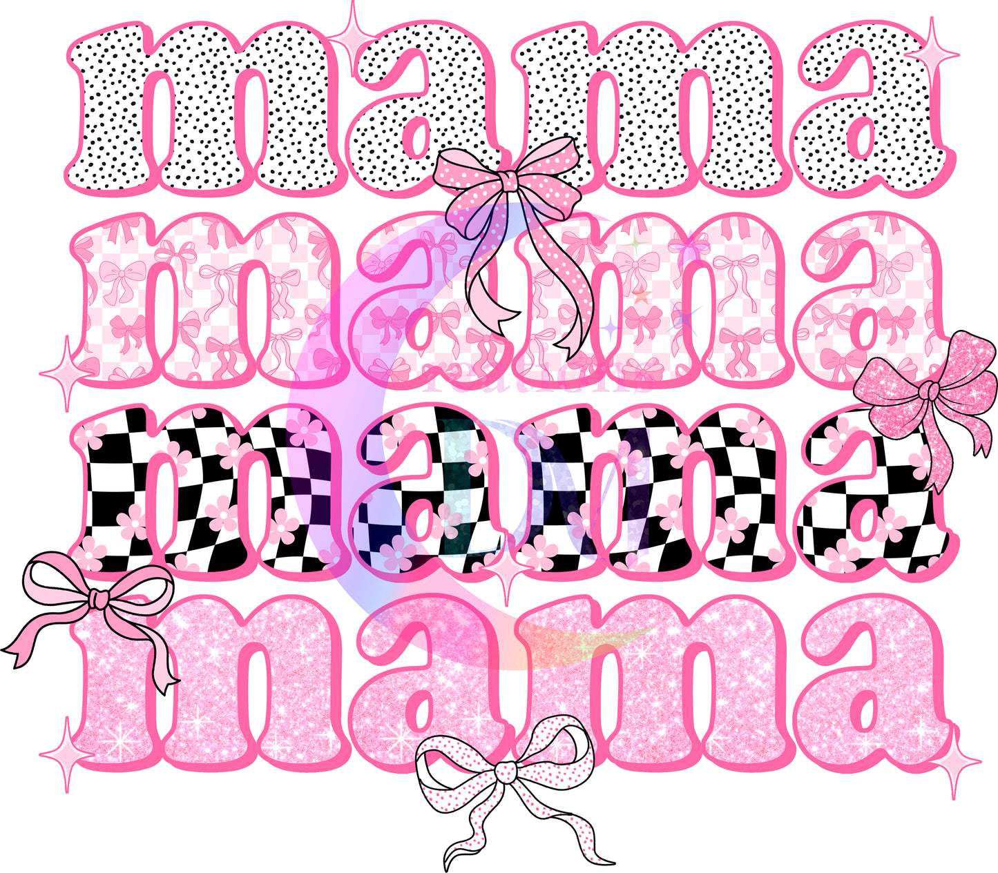 Mother's Day - MAMA in pink x4