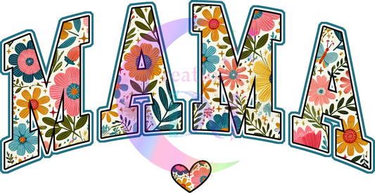Mother's Day - MAMA floral design with heart