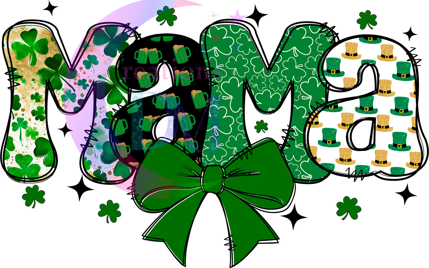 ST PATRICKS - mama with green bow