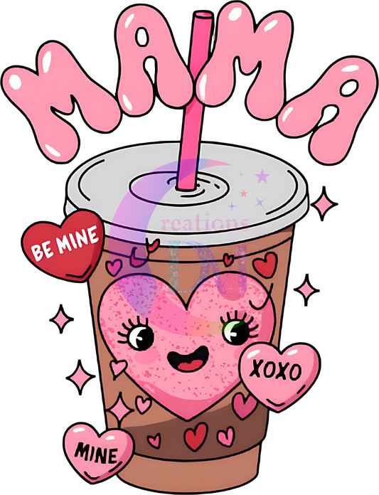 Valentines DTF - Mama pink/brown coffee