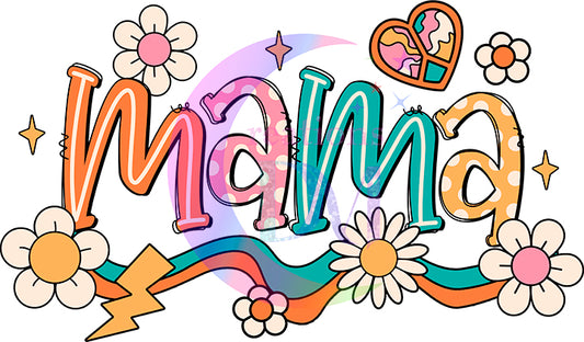 Mother's Day - MAMA rainbow and flowers