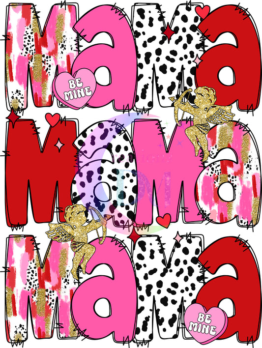 Valentines DTF - MAMA x3 patterned prints
