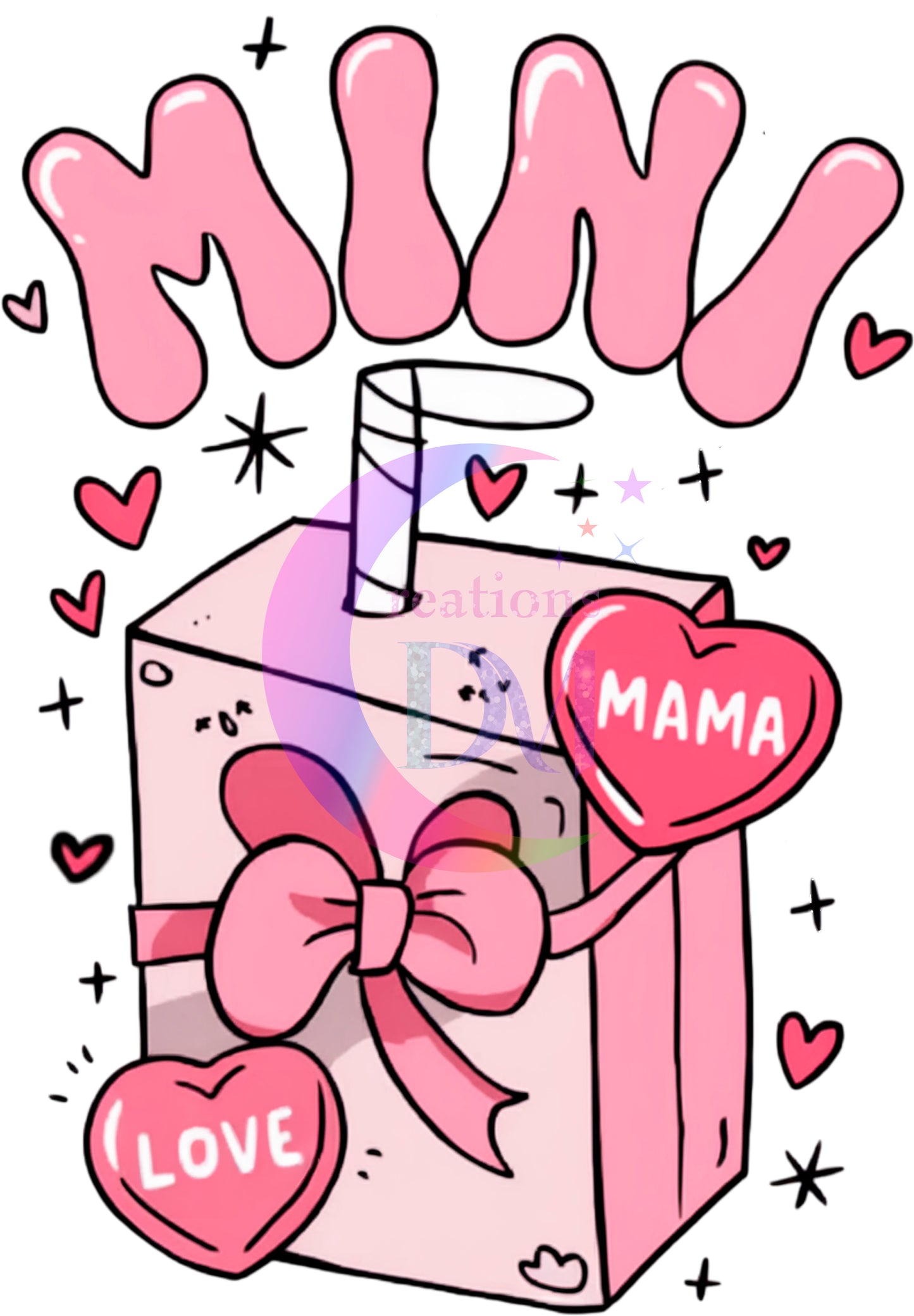 Valentines DTF - Mini pink with bow juice box