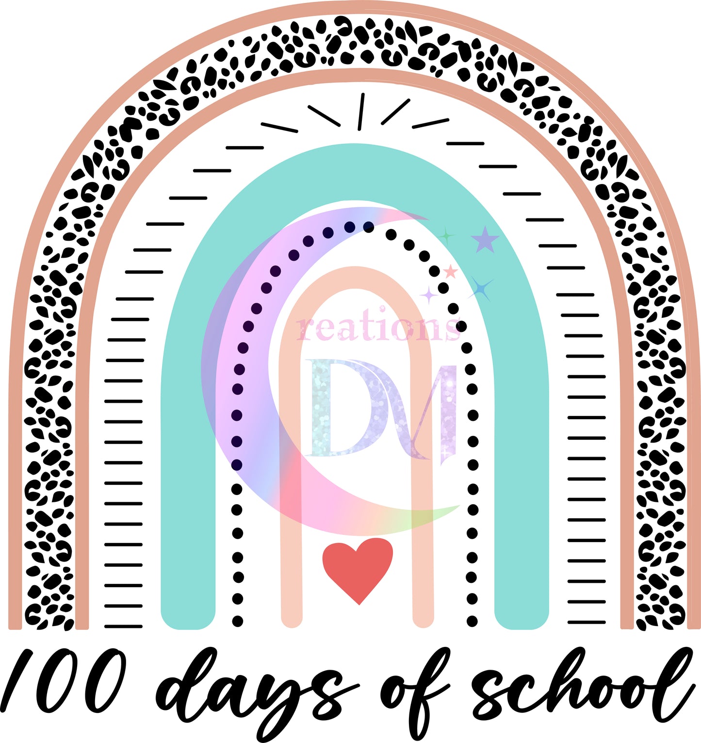 100 days of school - rainbow with black spots