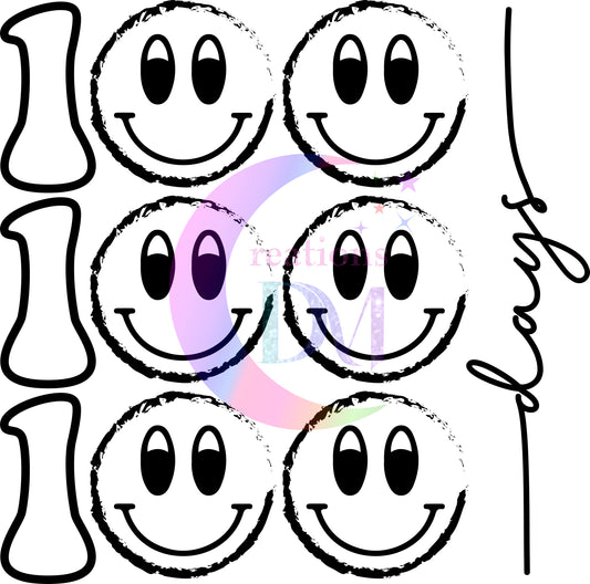 100 days of school - 100 x3 days smiley faces