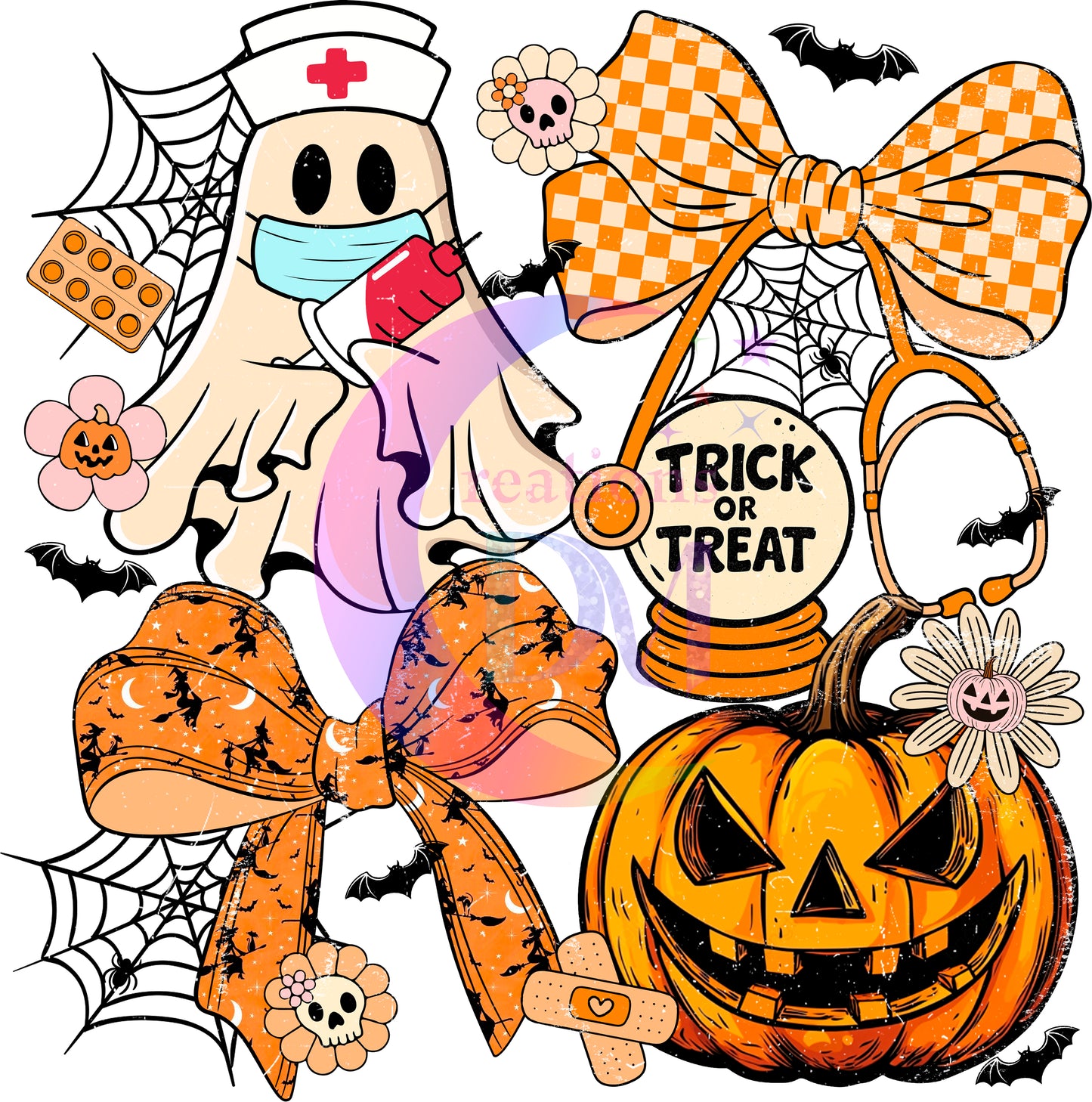 Halloween - nurse halloween and pumpkins
