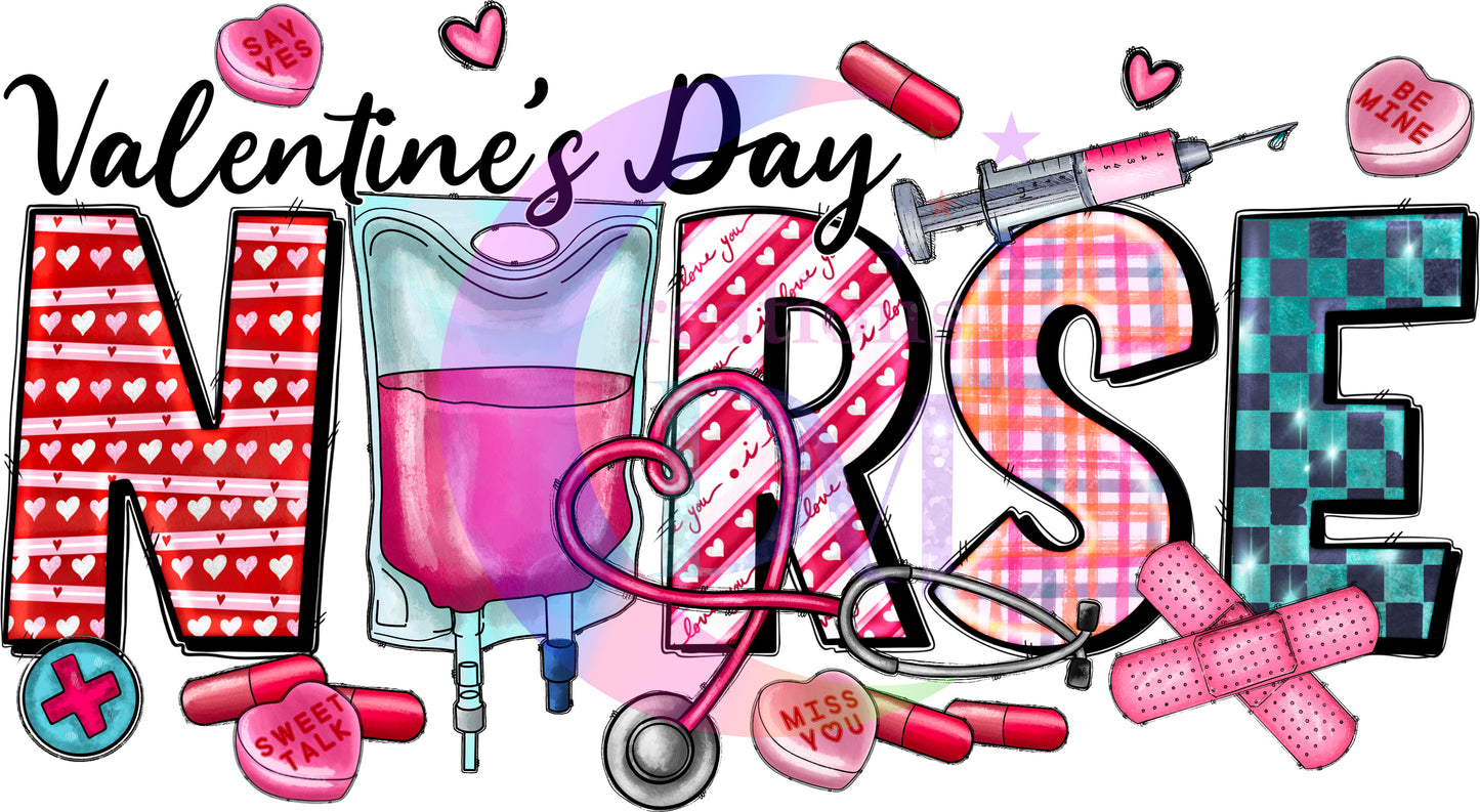 Valentines DTF - Nurse valentine day