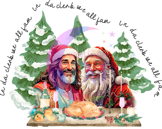 Christmas DTF - in da clerb we all fam christmas santa