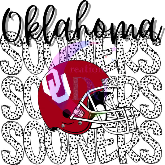 Oklahoma Football Sports - Oklahoma Sooners black outline