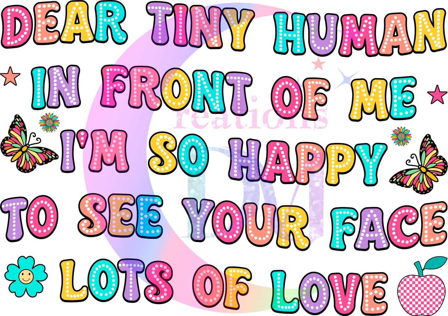 back to school DTF - heart tiny human infront of me