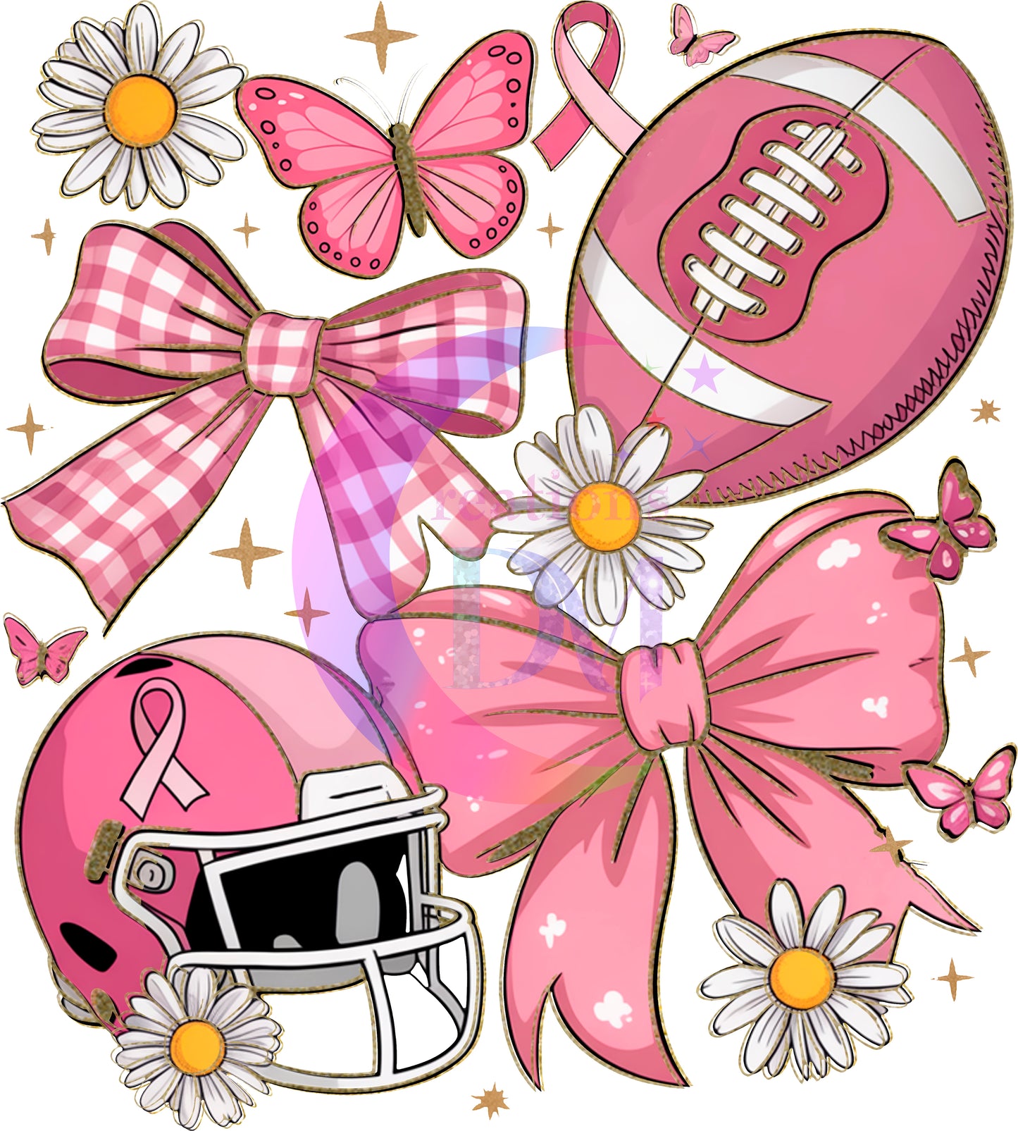 breast cancer awareness month - football and helmet