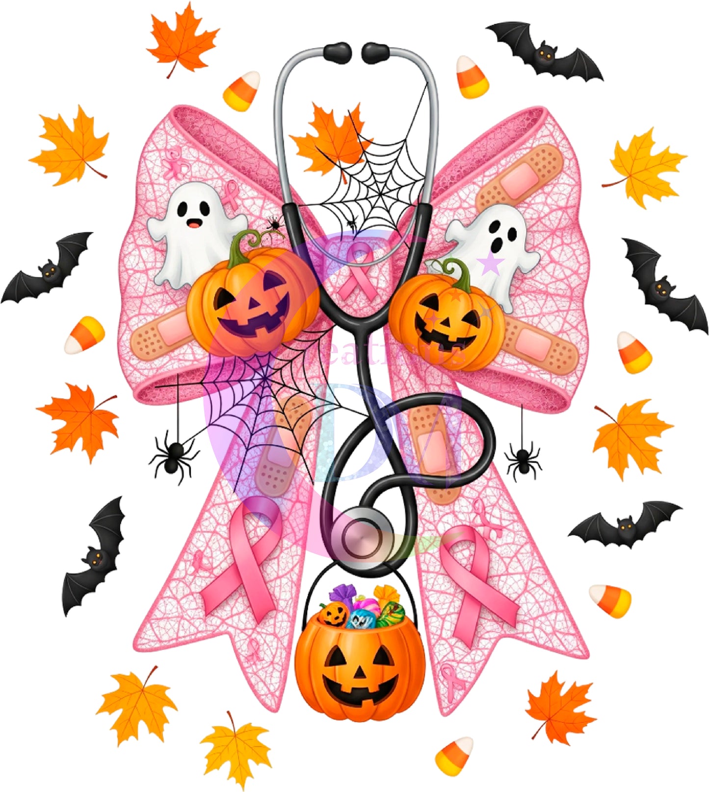 Halloween - pink bow and stethoscope, nurse