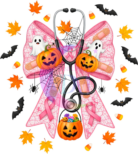 Halloween - pink bow and stethoscope, nurse