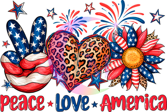 Fourth of July DTF - peace love America