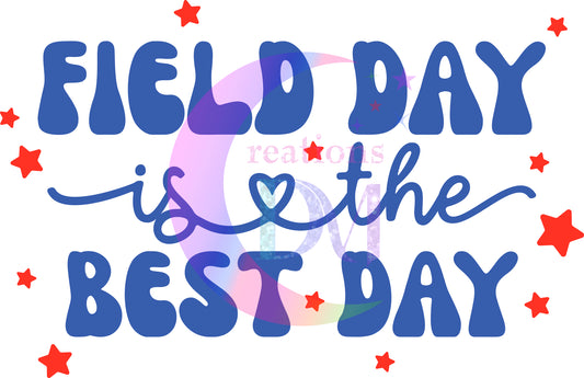 field day dtf - field day is the best day, blue letters