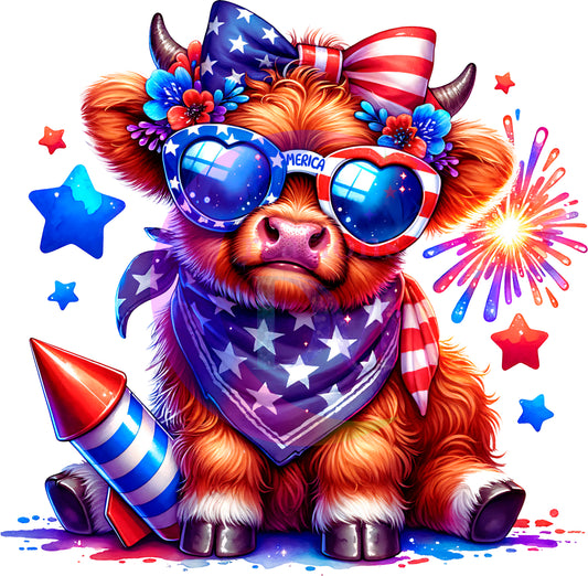 Fourth of July - patriotic cow