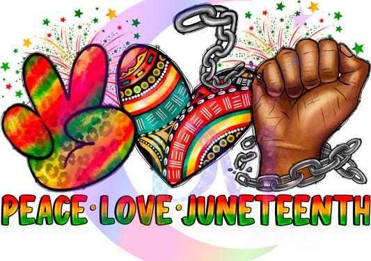 Juneteenth DTF - peace-love-juneteenth