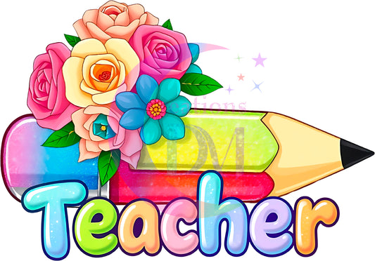 back to school DTF - pencil teacher