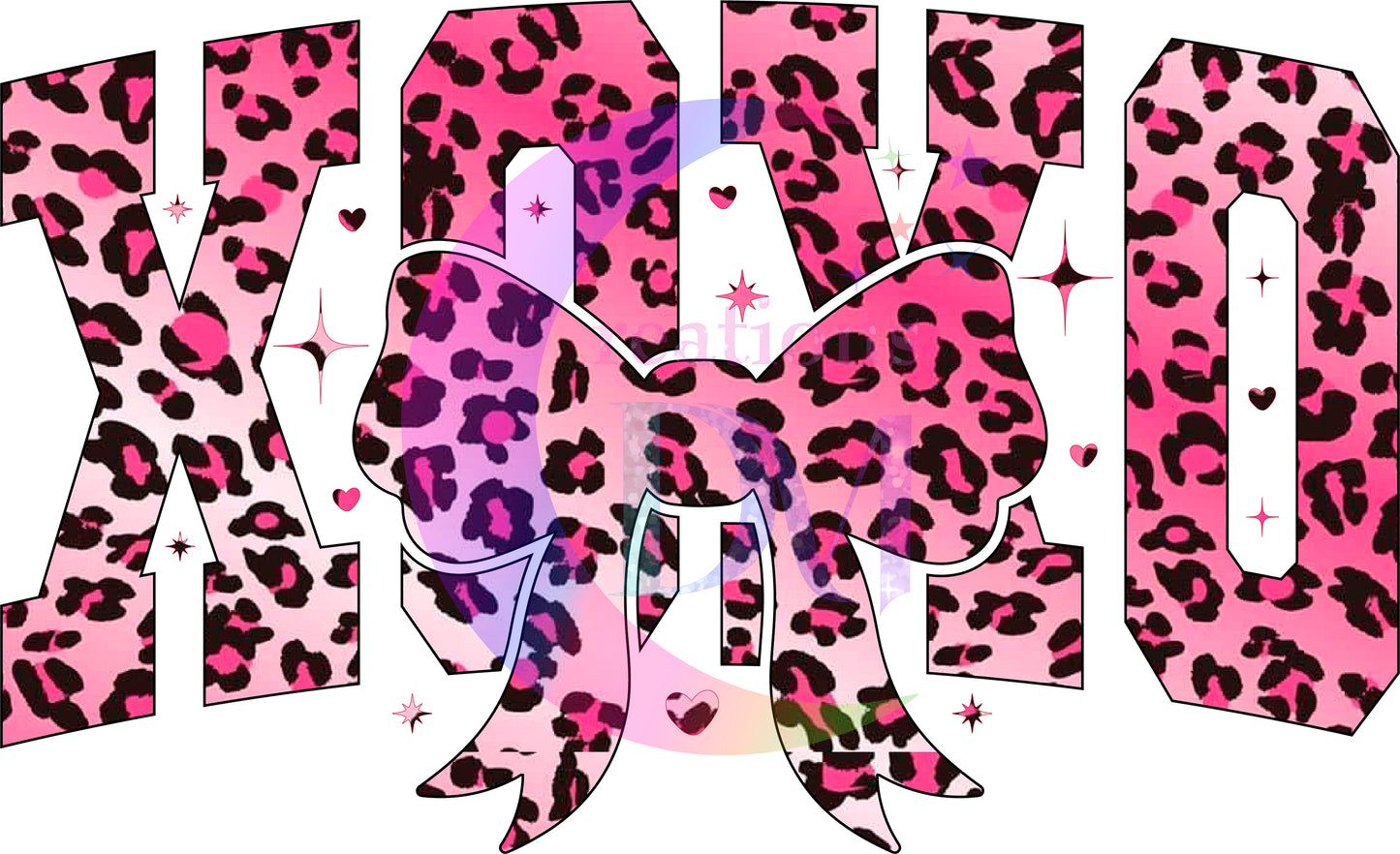 Valentines DTF -pink glitter leopard XOXO