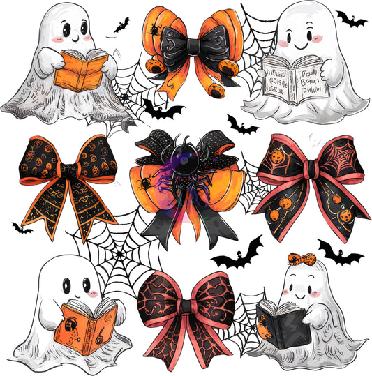 halloween DTF - Ghost - black bow