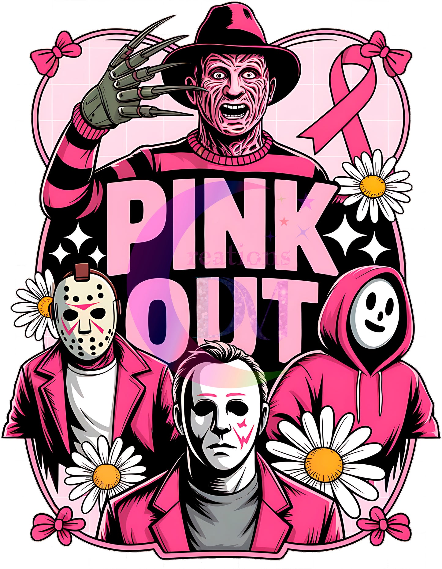 breast cancer awareness month - pink out coquette horror